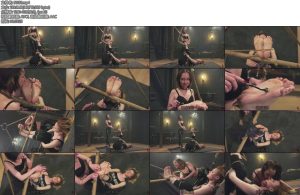 [欧美绳艺] Astrid Restrained on the Falaka Foot Punishment and Reluctant Foot Worship for Malina-丝依依