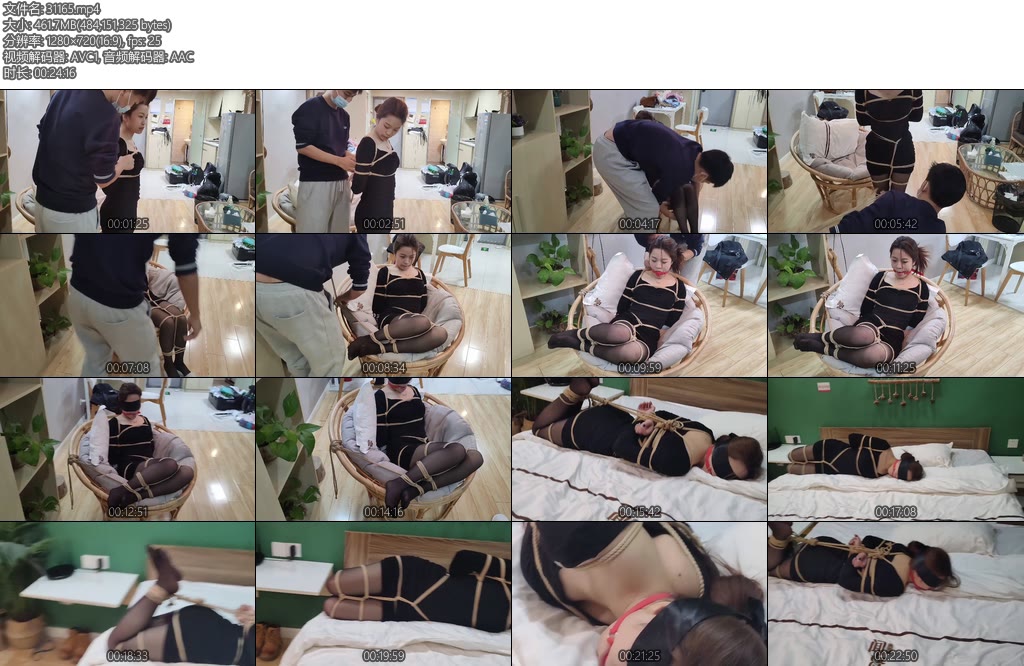 [奥特曼] 约拍系列 黑丝美女被缚圆椅驷马捆绑-丝依依