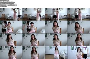 [子衿原创] 小婉日式紧缚口球口水丝袜胶带包手放置-丝依依