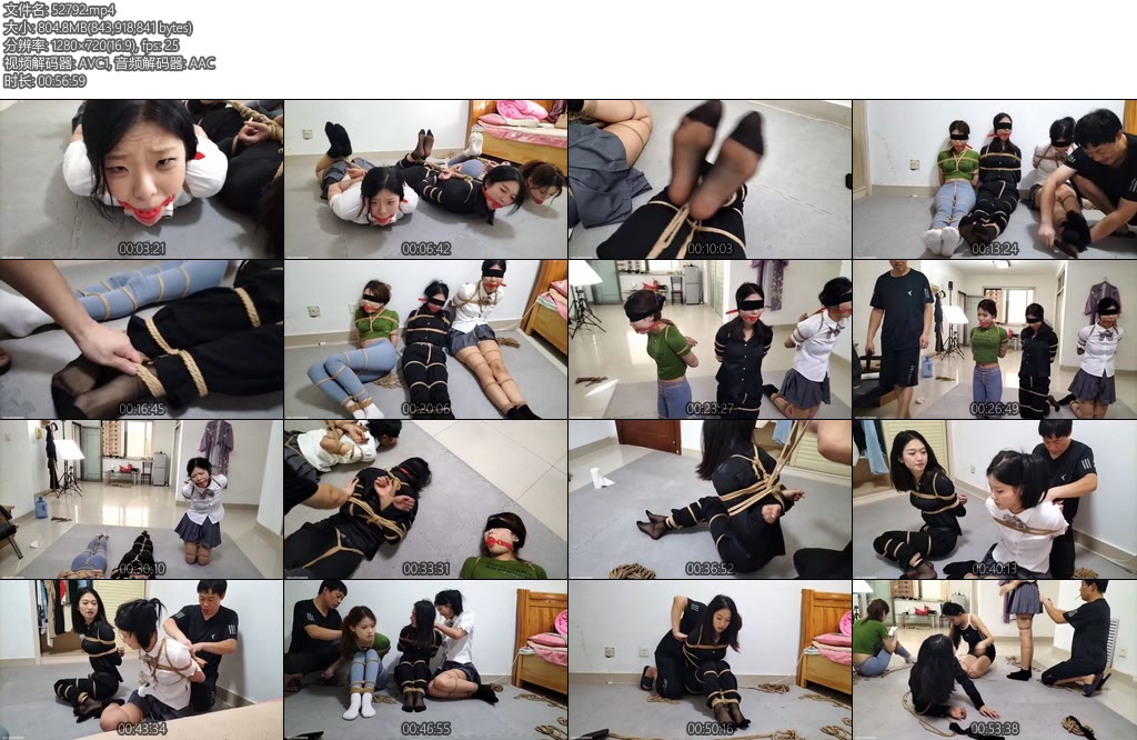 [精致原创] 三女白袜黑袜短丝驷马TK处决-丝依依