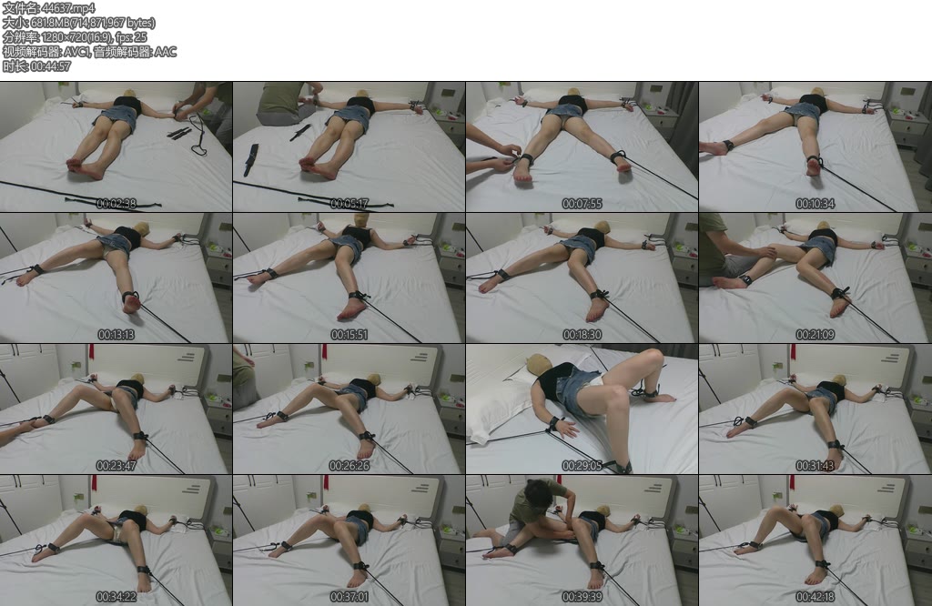 [亚洲绳艺] 曹老板的小M 大字捆绑-丝依依