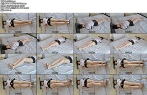 [心悦束艺] 筱筱肉丝紧缚捆绑铁床固定挣扎-丝依依