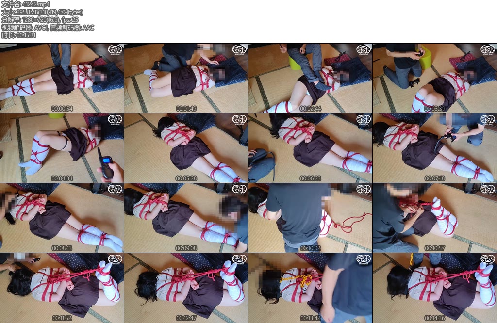 [亚洲绳艺] 茶セーラー服の女の子が縛られて電気責めやムチ責めに遭う千依-丝依依