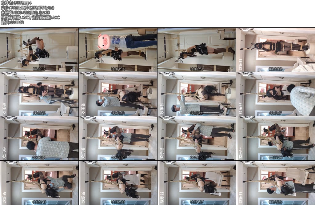 [亚洲绳艺] 天天的第一次悬空吊缚自缚-丝依依