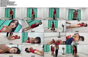 [冰悦原创] 红色情趣内衣12公分高跟鞋欧式直臂驷马带口球-丝依依