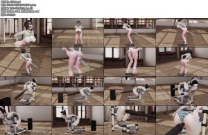 [动画片] 超大注射器guan肠口球眼罩蒙眼强制站立女仆装跪地拘束架PJ后入翻白眼-丝依依