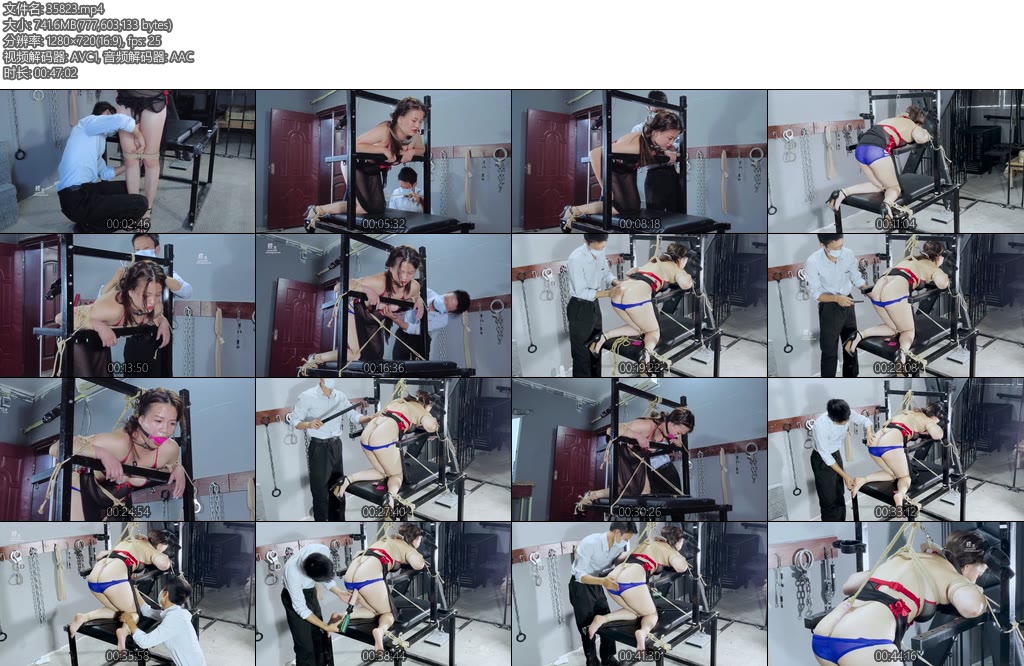 [樱束原创] 刑凳上的小妖精 刑椅上性感小妖精被固定并膝开腿X_X钢构紧拉摆臀口球紧塞TK抽打白嫩脚心鞭打电击性感美臀-丝依依