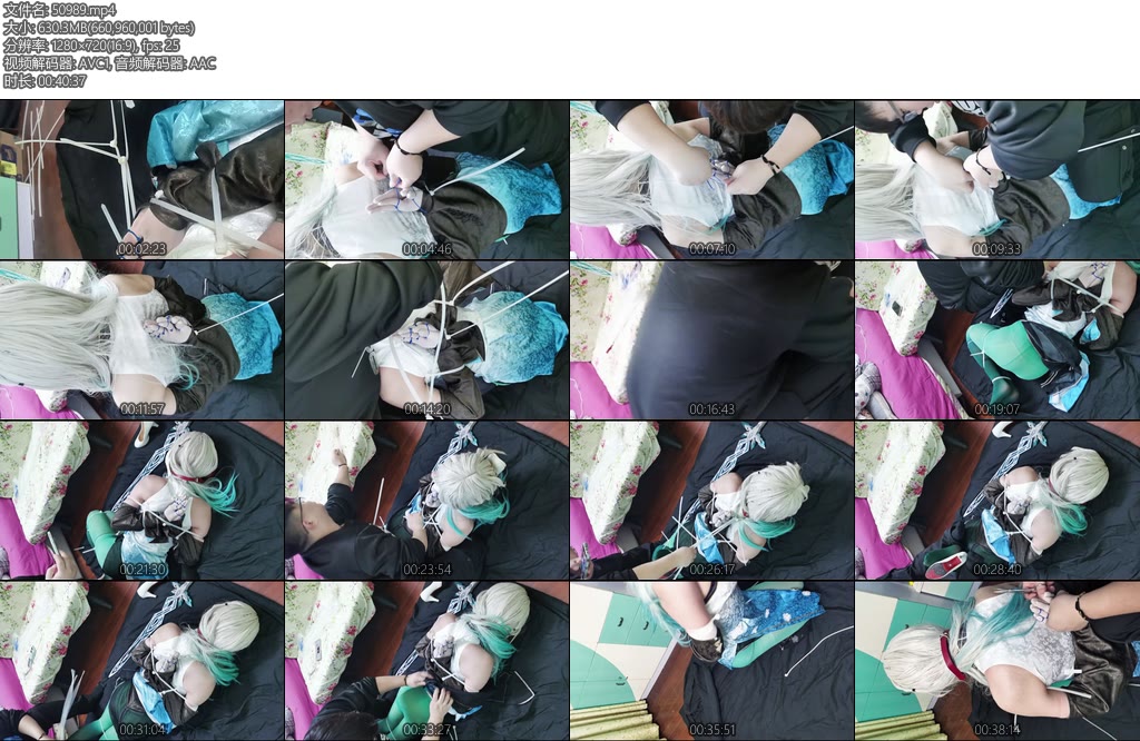 [亚洲绳艺] 流萤旗袍极限扎带后手观音-丝依依