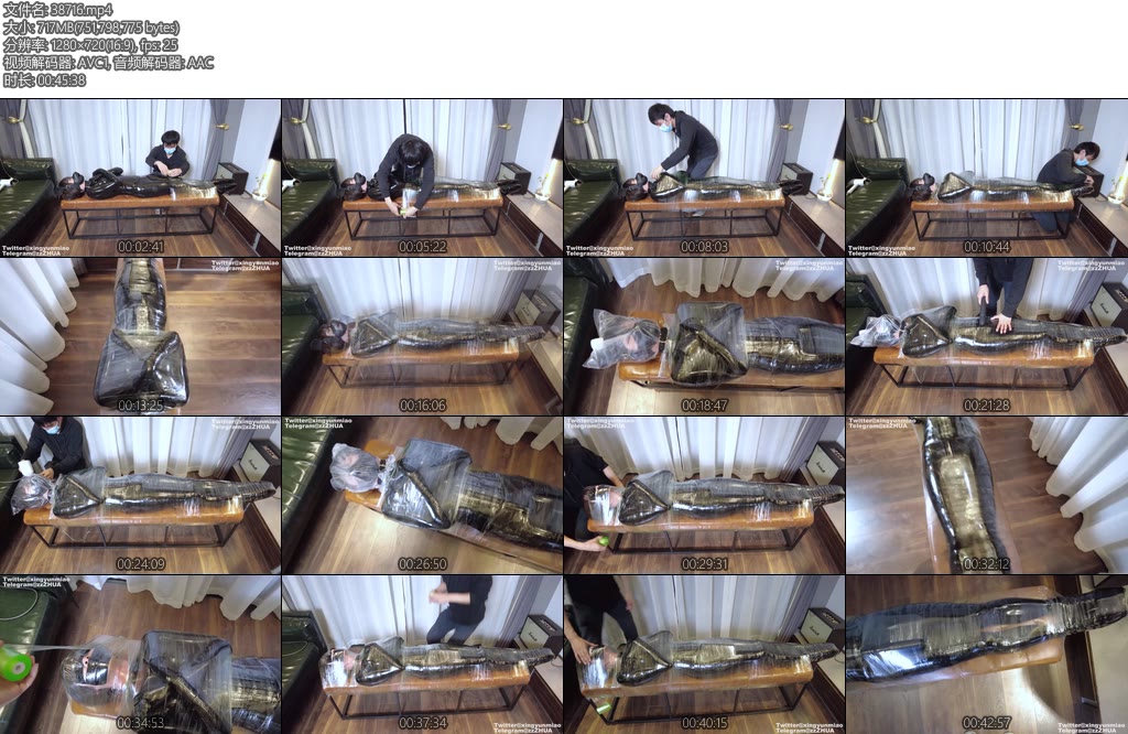 [鹿角与猫爪] 被蜘蛛丝封印的乳胶玩物透明膜全包胶带封嘴蒙眼塑料袋热缩膜绝闷透明膜封鼻全透明全包欣赏一具玩物-丝依依