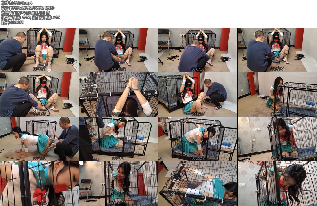 [随心原创] 陈雨溪被关在这个笼子里遭受钢铁惩罚的美少女战士-丝依依