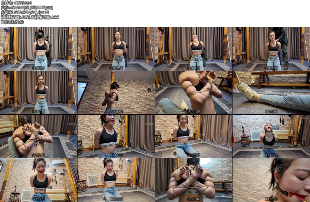 [一绳所爱] 最紧五花堵嘴放置洛洛被绑哭-丝依依