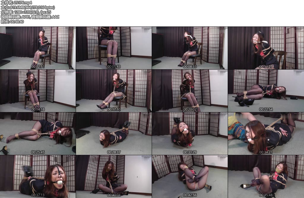 [亚洲绳艺] 隶娘写真馆 黑丝制服空姐得绳缚挣扎日本束缚出品-丝依依