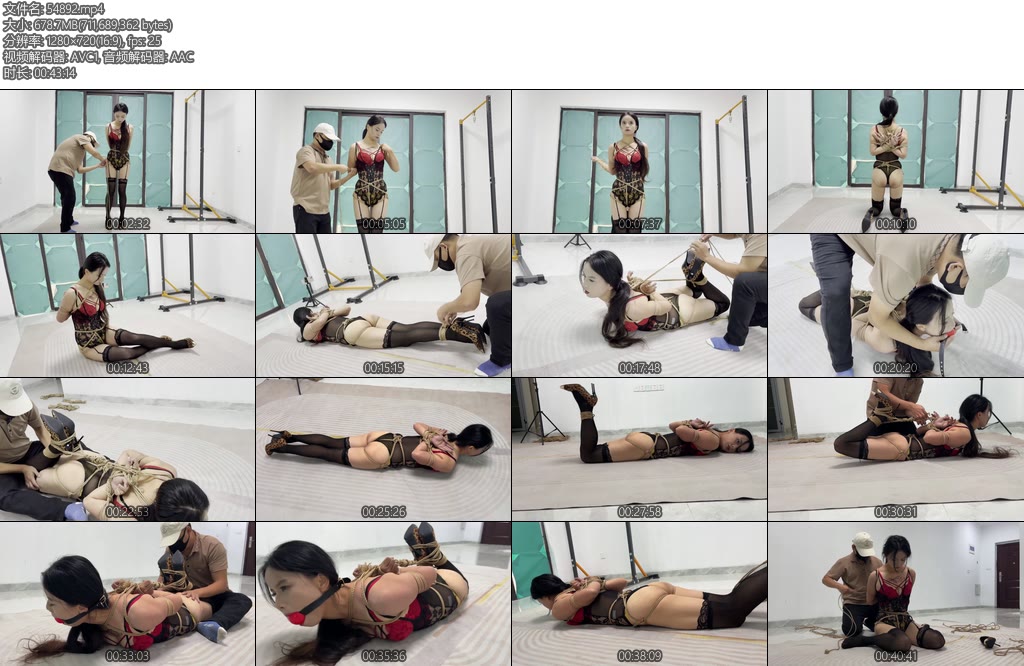 [冰悦原创] 黑色性感情趣连体内衣后高手超紧股绳驷马带5.5超大口球打屁股-丝依依