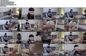 [新月原创] 玉箫定拍入室剧情妹子自己蒙眼堵嘴白袜封嘴白袜口塞棉袜裸足TK-丝依依