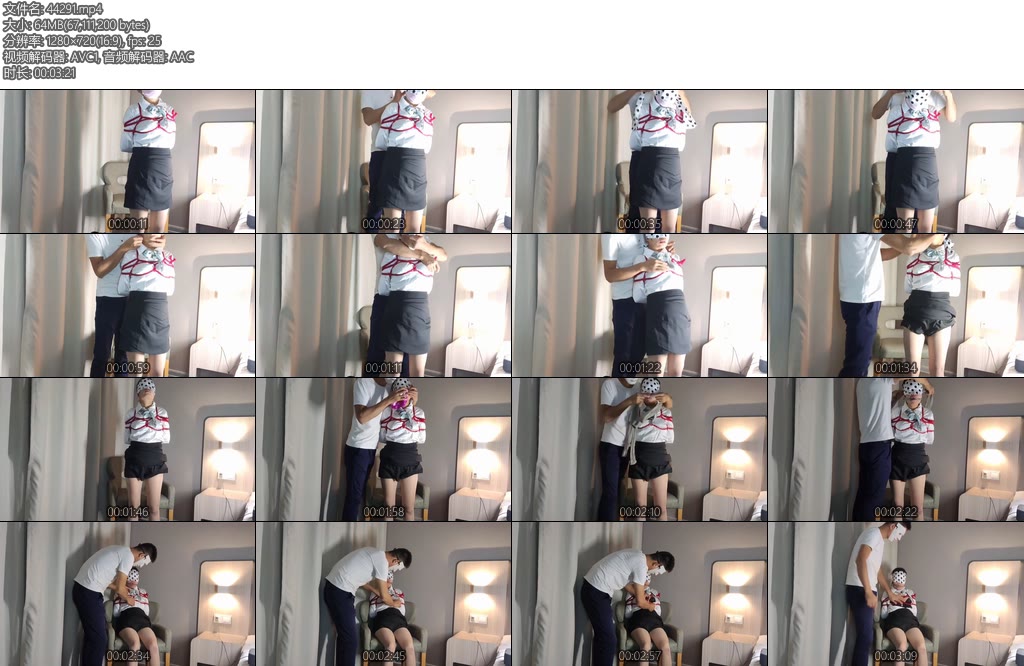 [亚洲绳艺] 肉多多红绳制服捆绑堵嘴蒙眼-丝依依