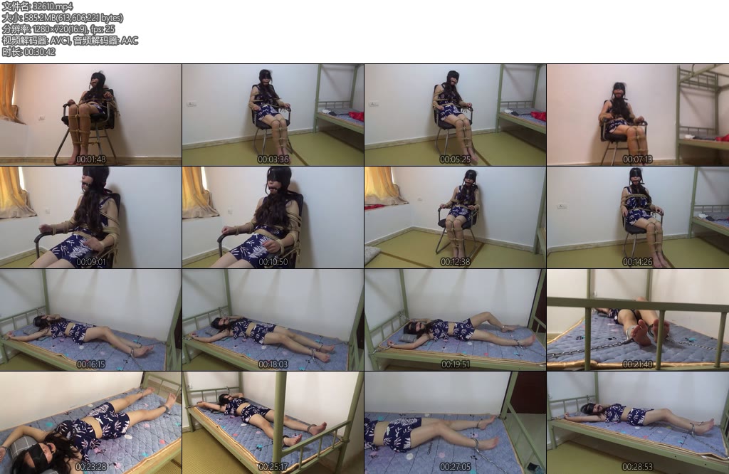 [新月原创] 荷露定拍被拐卖的泳衣少女丝巾蒙眼口球堵嘴绑凳子大字铐床妹子不停得呜呜求救口水直流-丝依依