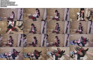 [亚洲绳艺] 黑丝红绳女仆妹妹捆绑调教口球棒棒gc-丝依依