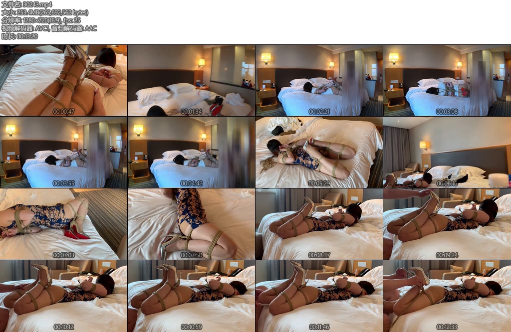 [BJ原创] 北京绳艺馆 两身旗袍驷马肉丝捆绑-丝依依