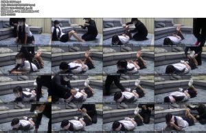 [新月原创] 玉箫直播任务棉袜塞嘴的驷马缚裸足到穿白袜手套白袜胶带缠绕蒙眼封嘴挠脚心-丝依依