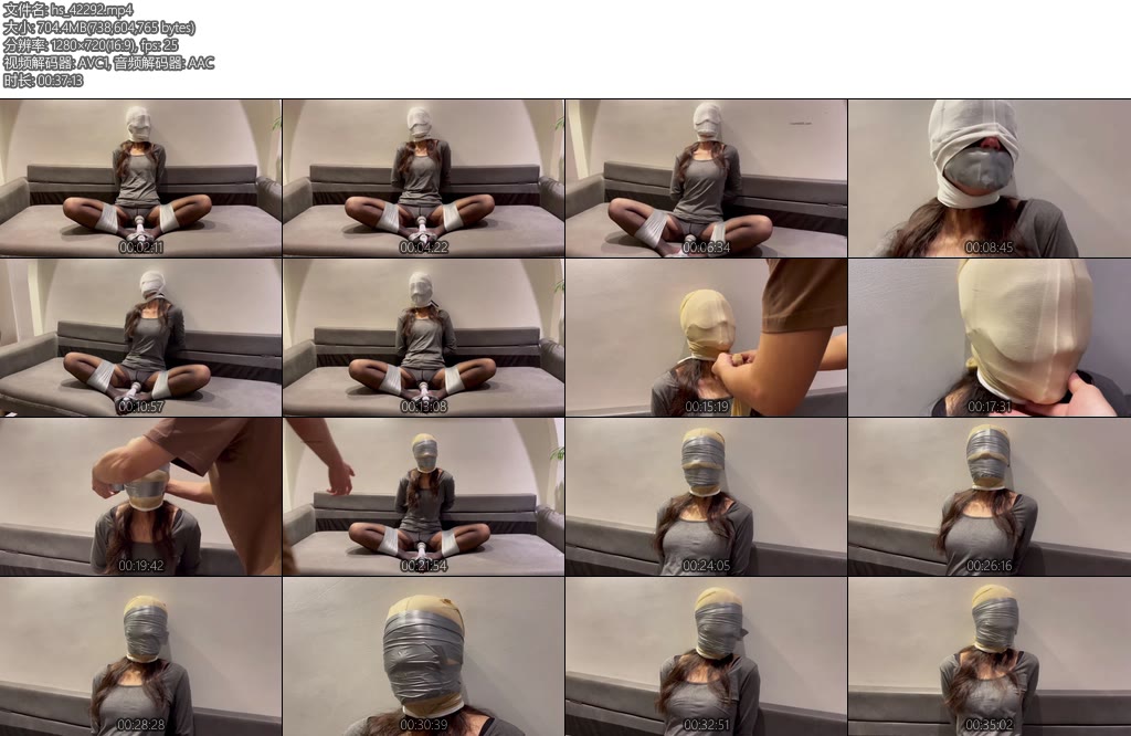 [默示录] 缚艺录小阳纯享呼吸限制胶带封嘴后双层丝袜套头胶带全脸-丝依依