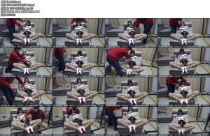 [新月原创] 佳怡工作室佳怡衬衫包臀裙高跟鞋分腿羞耻缚tk打pp塑料袋套头鞭打扯股绳-丝依依