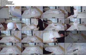 [鹿角与猫爪] 白色丝袜全包真空塑封N条白丝手脚铐拘束熟料袋绝闷热缩膜塑封装进真空袋里抽走空气放置挣扎-丝依依