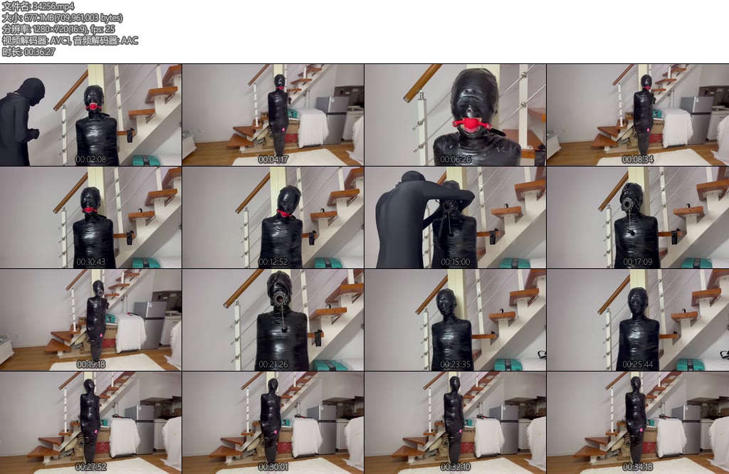 [臭脚妹妹] 木乃伊强制放置36min木乃伊全包强制站立放置TD强高口球马具口塞SP-丝依依