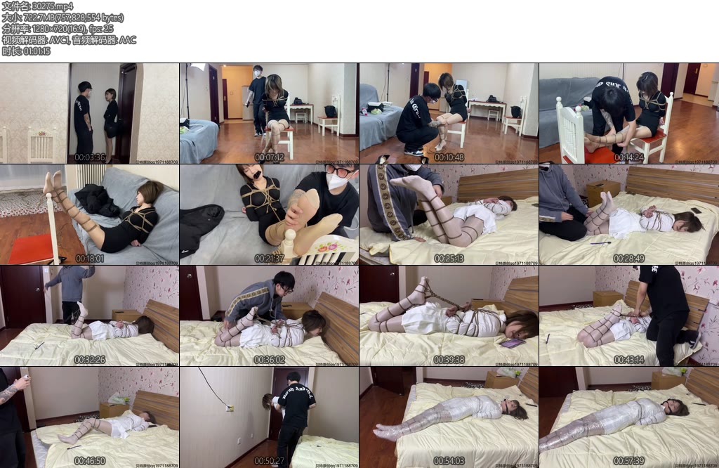 [贝特原创] 前男友的囚禁小艺被前男友纠缠惨遭捆绑囚禁肉丝TK挠脚紧缚加保鲜膜包裹-丝依依