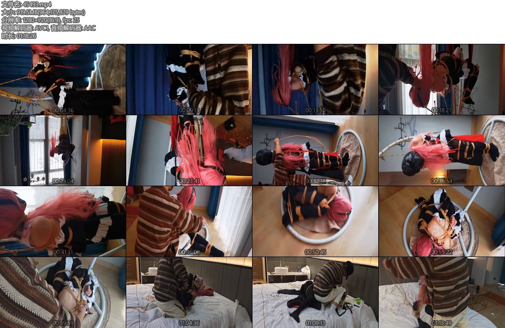 [亚洲绳艺] 驷马吊加三折叠捆绑-丝依依