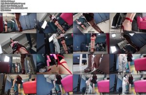 [面具原创] 前来体验雌堕约玩的超长肉丝袜长腿伪娘13cm高跟鞋榨汁罚站超大口球浪叫不断至于为什么浪叫嘛就看那三个粉色的东西-丝依依