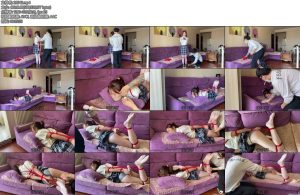 [贝特原创] 倩倩白丝JK（下集）丝袜堵嘴M开腿缚强制gc-丝依依