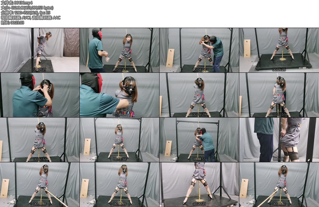 [飞天原创] 用90公分长的开腿T形架20公分长的铁Y具差入然后将骚奴禁锢起来丝袜堵嘴夹乳后面在用G勾勾住前面在用棒棒刺激瞬间进入G潮失禁状态-丝依依