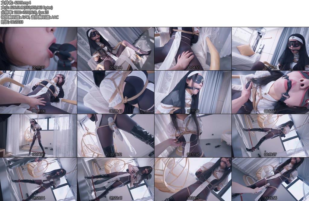 [丝米原创] 惩罚堕落修女Ⅲ抓住一只连体丝袜的美艳修女固定在椅子强行戴上假yang口球任其干呕疯狂流口水棒棒猛烈震动吊绑开腿器让她站立都难受-丝依依