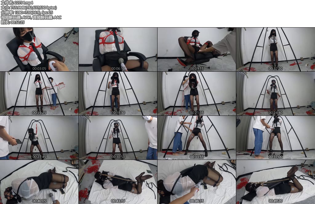 [面具原创] 面具男 榨干绝美制服OL女声伪娘jiojio，强制开腿单手套后手吊，马具型口塞驷马-丝依依