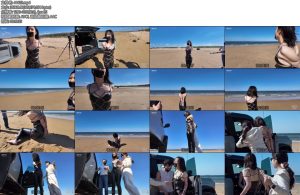 [半岛束艺] 昭月夏天这么冷穿上皮裤去海边-丝依依