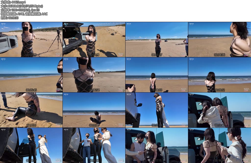 [半岛束艺] 昭月夏天这么冷穿上皮裤去海边-丝依依