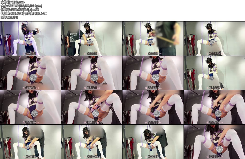 [夜城原创] 死库水jk夜城被开腿吊起来绳子紧紧勒住樱桃小嘴后面塞入粗大的彩虹色假金金然后用两根棒棒同时玩弄前面和后面最后惨叫着泄身了液体-丝依依