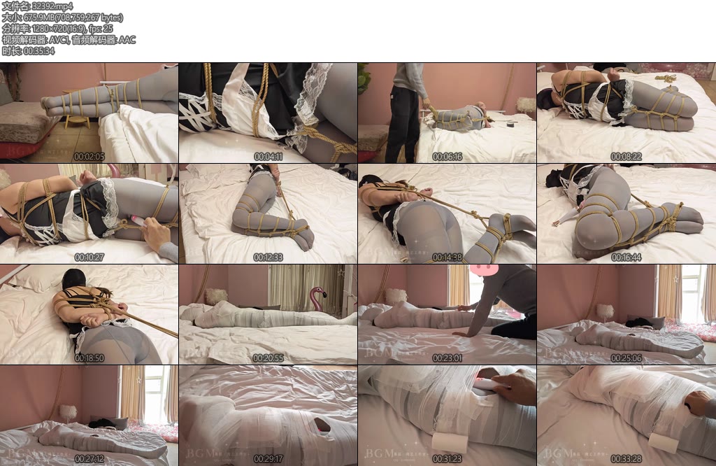 [BGM原创] 文曼灰丝捆绑绷带放置-丝依依