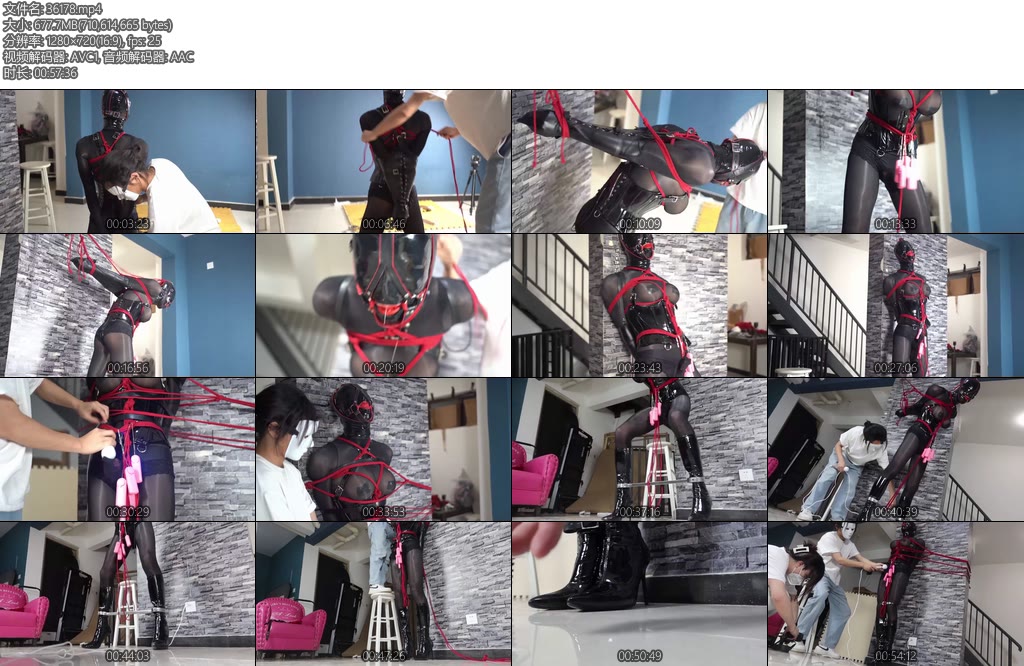 [面具原创] 重度绳奴潇潇超高跟长靴强制开腿全身丝袜乳胶头套马具口球罚站后高手强制释放榨汁五个强震蛋贴住敏感处疯狂酥麻刺激完全无法抵挡-丝依依