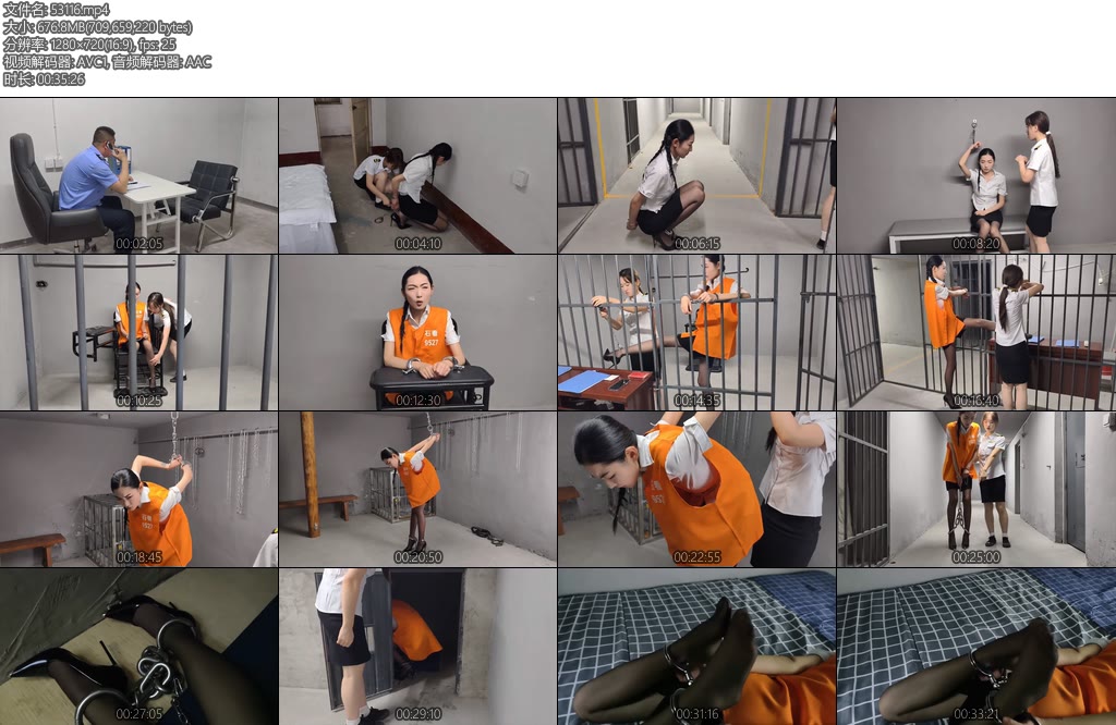 [鑫鑫原创] 新模特沈冰饰演女记者因工作需要她本身就是女犯爱好者托关系来监狱体验被误抓后各种刑讯逼供吊起来吊脚带重镣驷马铐关小黑屋后得知是误会-丝依依