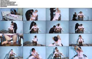 [樱束原创] 被绑小护士工作一天的小护士回到家就躺床上睡着了歹徒偷摸进入房间都没听到小护士被迷晕歹徒收刮完财务后起了色心将美丽的小护士绑在了椅子上准备好好享用一番-丝依依