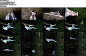 [亚洲绳艺] 白丝少女野外捆绑放置挣扎 驷马 单腿吊 并腿缚挣扎-丝依依