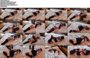 [亚洲绳艺] メイド服姿の女の子が全身緊縛されて首を絞められたり踏まれたり転がされる-丝依依