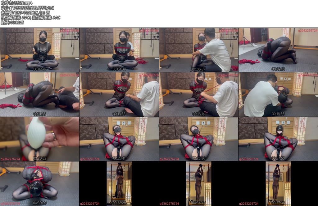 [悦感日记] 情趣店老板娘连体黑丝发光G塞海老缚跳dan绳责-丝依依