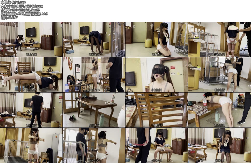 [缚予原创] 新m薇薇内裤各类羞耻SP体罚1小时多完整版小m被要求穿黑丝高跟鞋水手服蛙跳深蹲戴口枷扎马步并以各种羞耻姿势被主人打屁股-丝依依