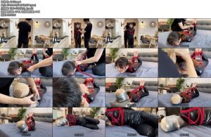 [默示录] 缚艺录小星驷马缚胶带封嘴后的丝袜套头胶带蒙脸呜呜呜小星的挣扎度真的很棒-丝依依