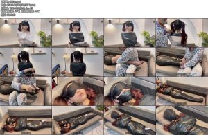 [默示录] 缚艺录小语胶带半包黑丝套头震动慢慢爽去吧-丝依依