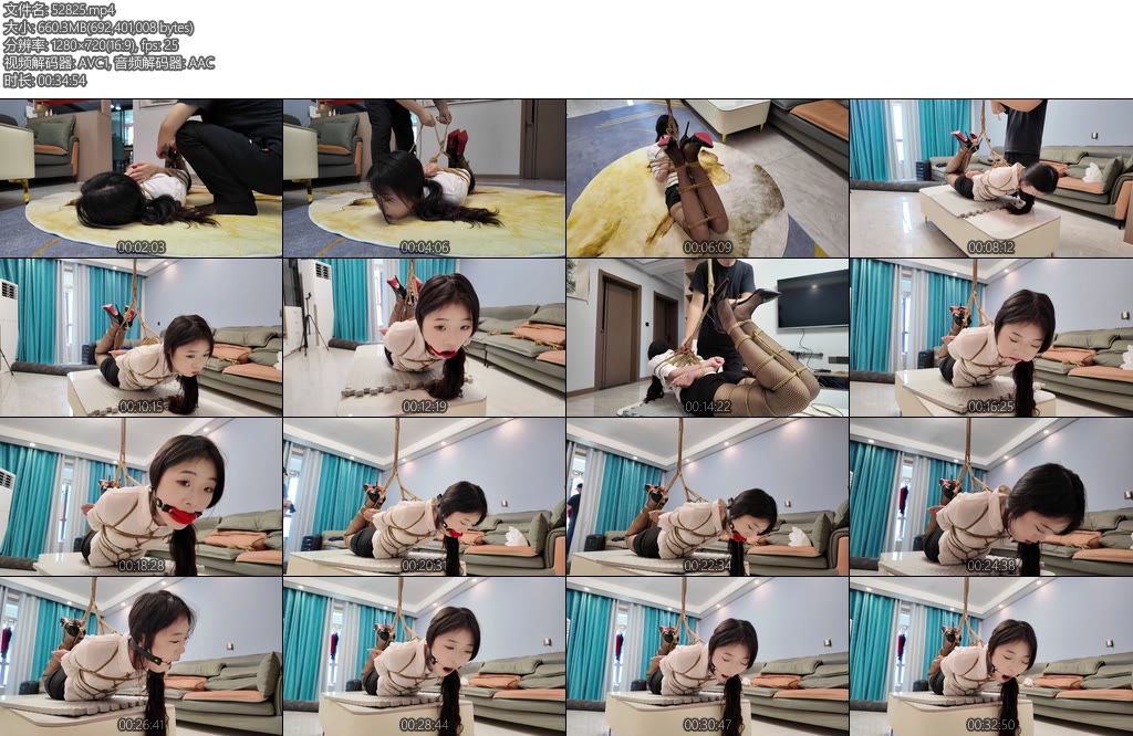 [李大侠] 绳模小夏魔鬼训练之压舌口塞-丝依依