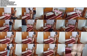 [网友原创] 我的媳妇 157弹、肉丝高跟极限股绳勒Y拉扯电击体罚使其苦不堪言的站姿-丝依依