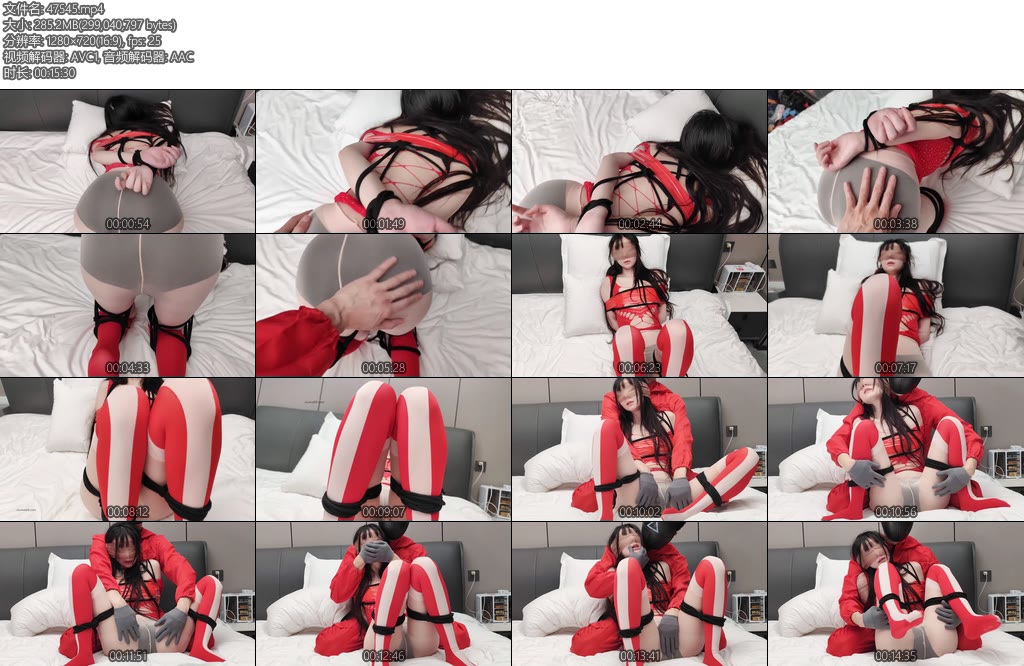 [红樱桃] 小姐姐一身红色情趣内衣丝袜新年要红红火火结果刚穿上就被我绑起来跪在床上乖乖的等我好好地弄一番-丝依依